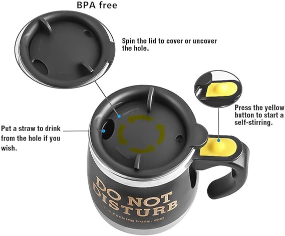 Self Stirring Mug with Lid
